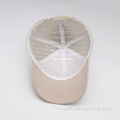 Beige heren 6 paneel geborduurde trucker hoeden